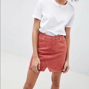 ASOS Denim Rust High Waist Mini Skirt, size 8